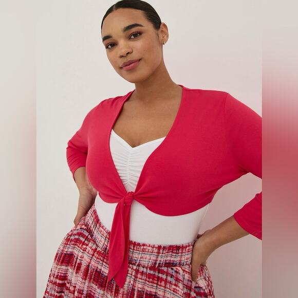 Torrid Lot of 3 Tops Cardigan Blouse Shrug Pink sz 3X - Picture 13 of 13